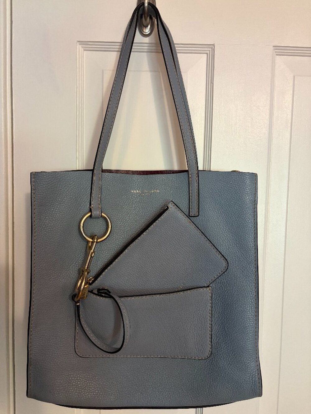 Marc Jacobs the Bold Grind leather tote in Stone Blue (Gray - Blue)